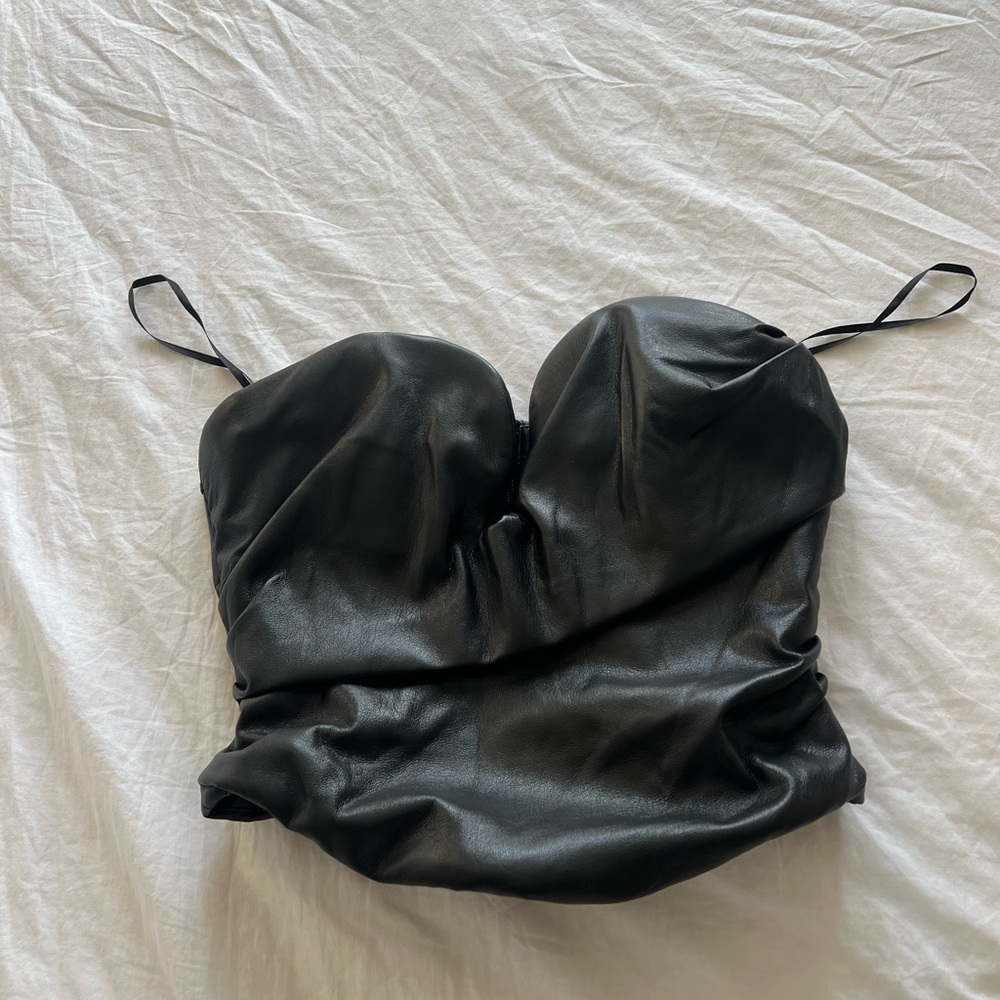 House of CB Saffira Faux Leather Corset top